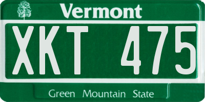 VT license plate XKT475