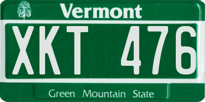 VT license plate XKT476