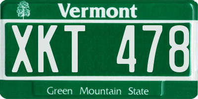 VT license plate XKT478