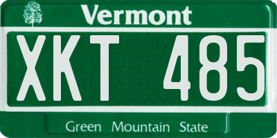 VT license plate XKT485