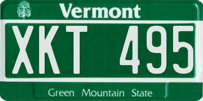 VT license plate XKT495