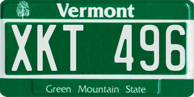 VT license plate XKT496