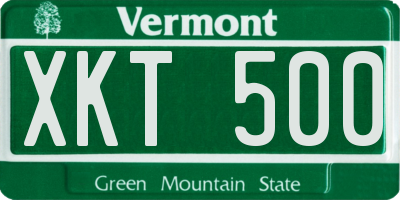 VT license plate XKT500