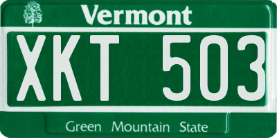 VT license plate XKT503