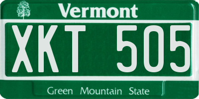VT license plate XKT505