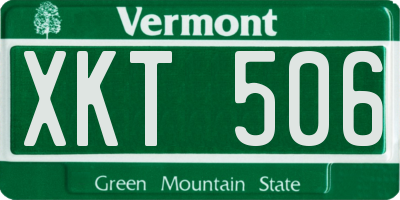 VT license plate XKT506