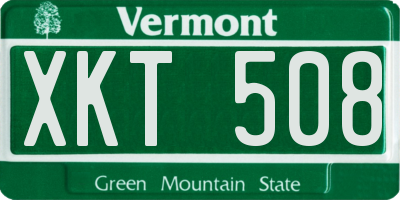 VT license plate XKT508