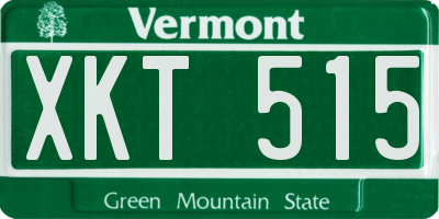 VT license plate XKT515
