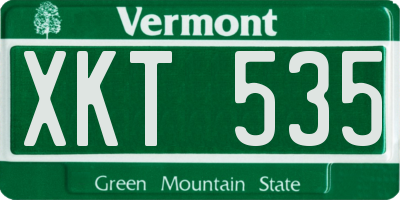 VT license plate XKT535