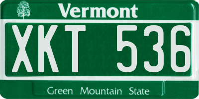 VT license plate XKT536