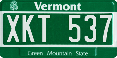VT license plate XKT537