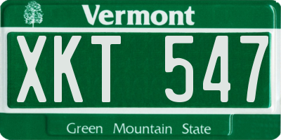 VT license plate XKT547