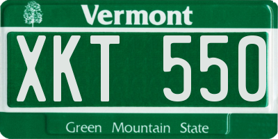 VT license plate XKT550