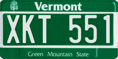 VT license plate XKT551