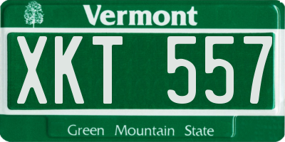 VT license plate XKT557