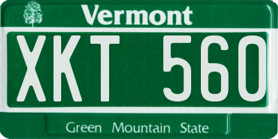 VT license plate XKT560