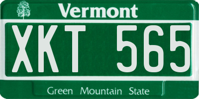 VT license plate XKT565