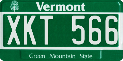 VT license plate XKT566