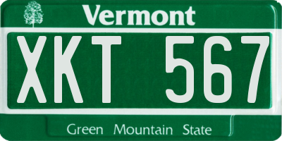 VT license plate XKT567