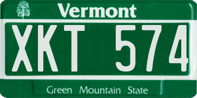 VT license plate XKT574