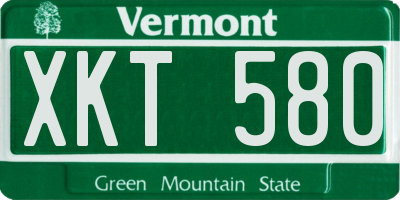 VT license plate XKT580