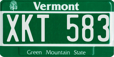 VT license plate XKT583