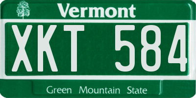 VT license plate XKT584