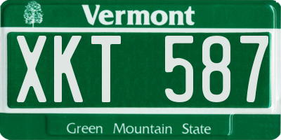 VT license plate XKT587