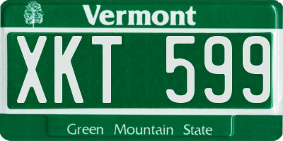 VT license plate XKT599