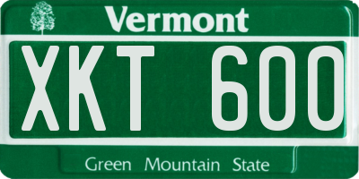 VT license plate XKT600