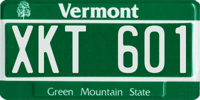 VT license plate XKT601
