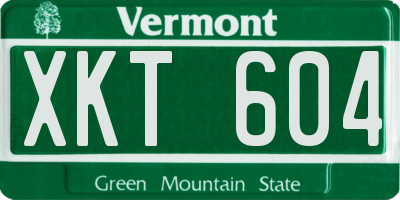 VT license plate XKT604