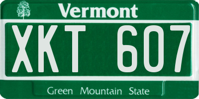 VT license plate XKT607