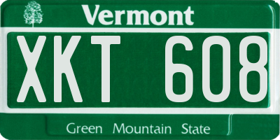 VT license plate XKT608