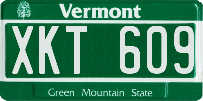 VT license plate XKT609