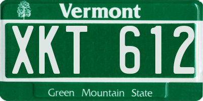VT license plate XKT612