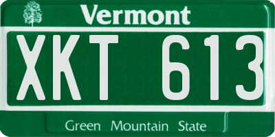 VT license plate XKT613