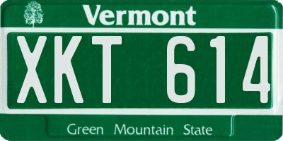 VT license plate XKT614