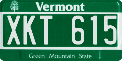 VT license plate XKT615