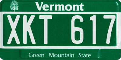 VT license plate XKT617