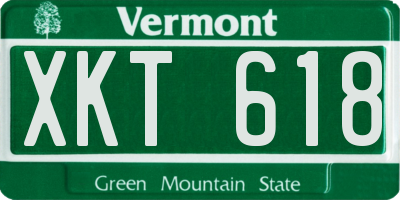 VT license plate XKT618