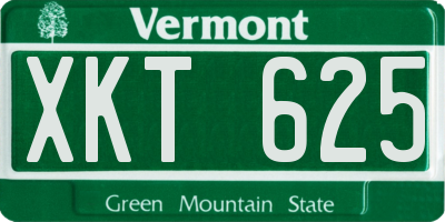 VT license plate XKT625