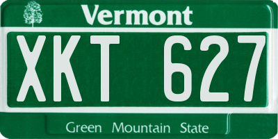 VT license plate XKT627