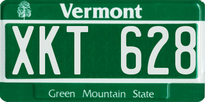 VT license plate XKT628
