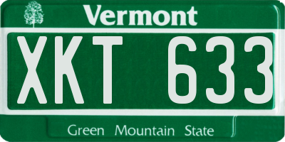VT license plate XKT633