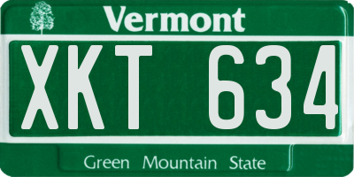 VT license plate XKT634