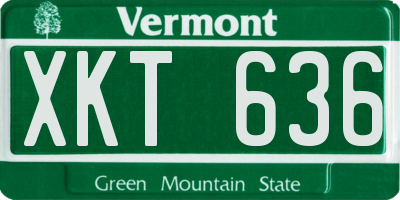 VT license plate XKT636