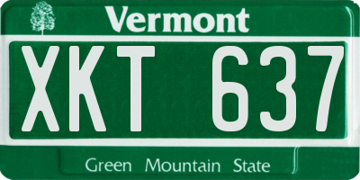 VT license plate XKT637