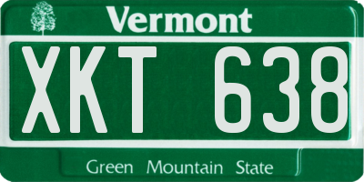 VT license plate XKT638