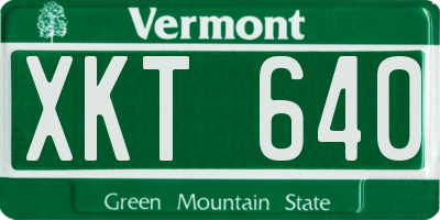VT license plate XKT640